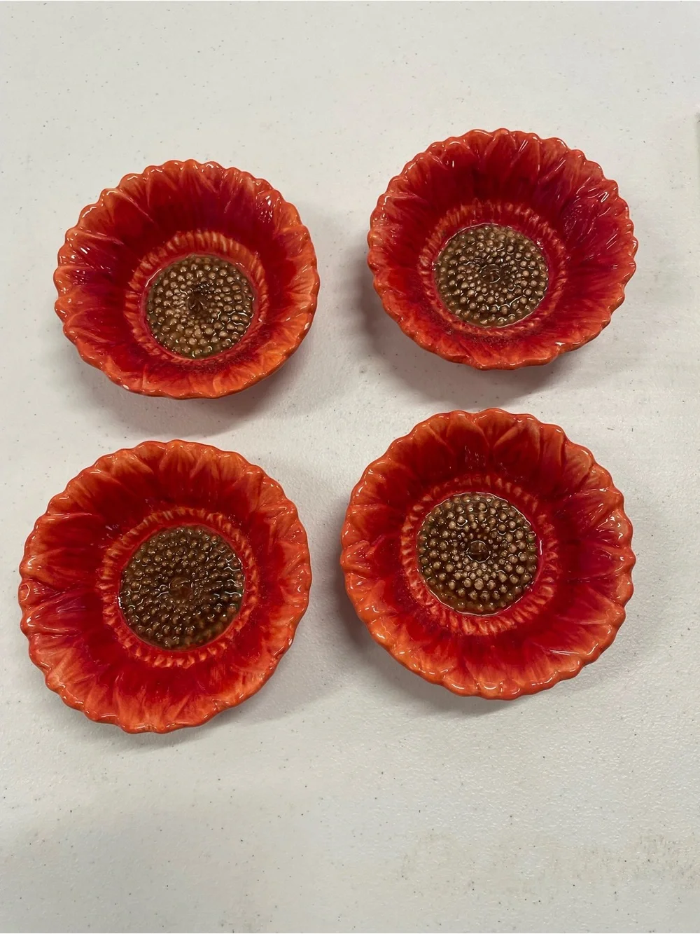 Maxcera Handcrafted Orange-Red Ceramic Dish